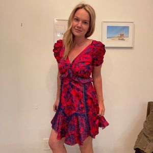 Self-Portrait Mexico Inspired Silk Cocktail Dress